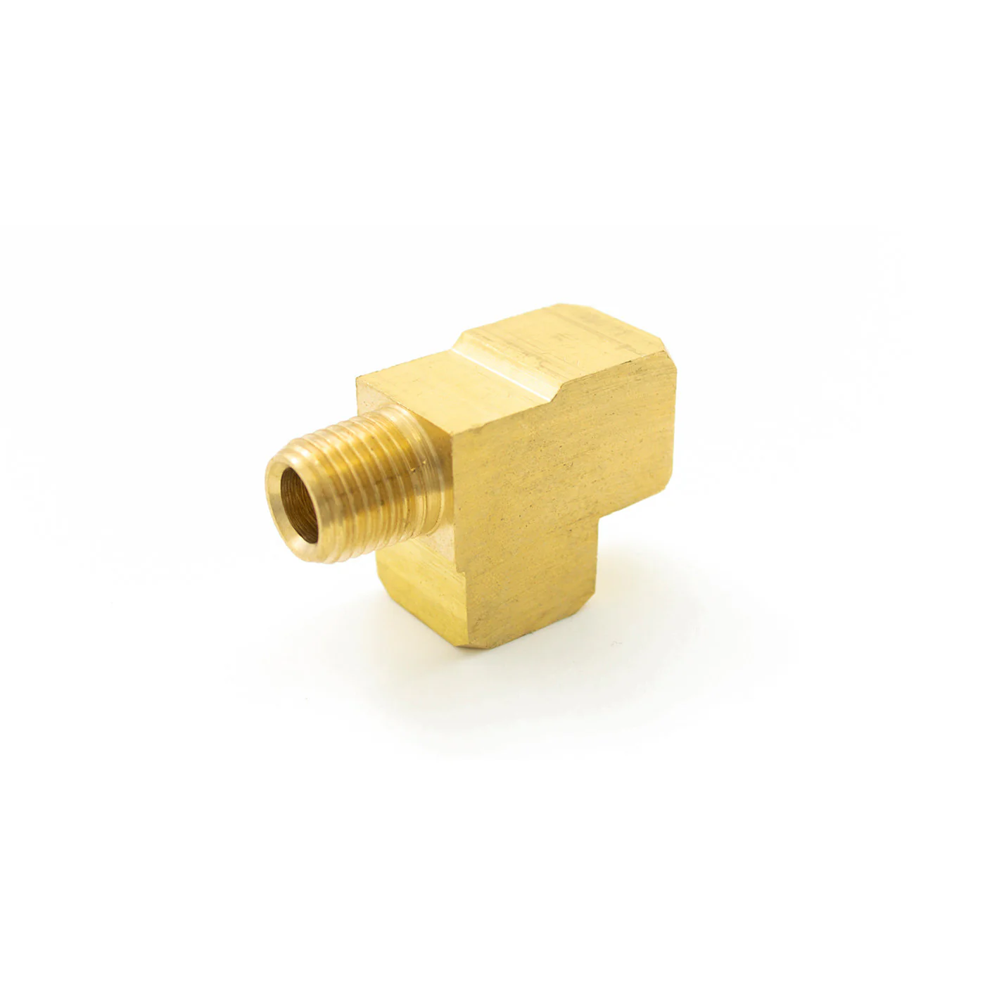 1/4" NPT Brass Run Tee Fitting - Image 3