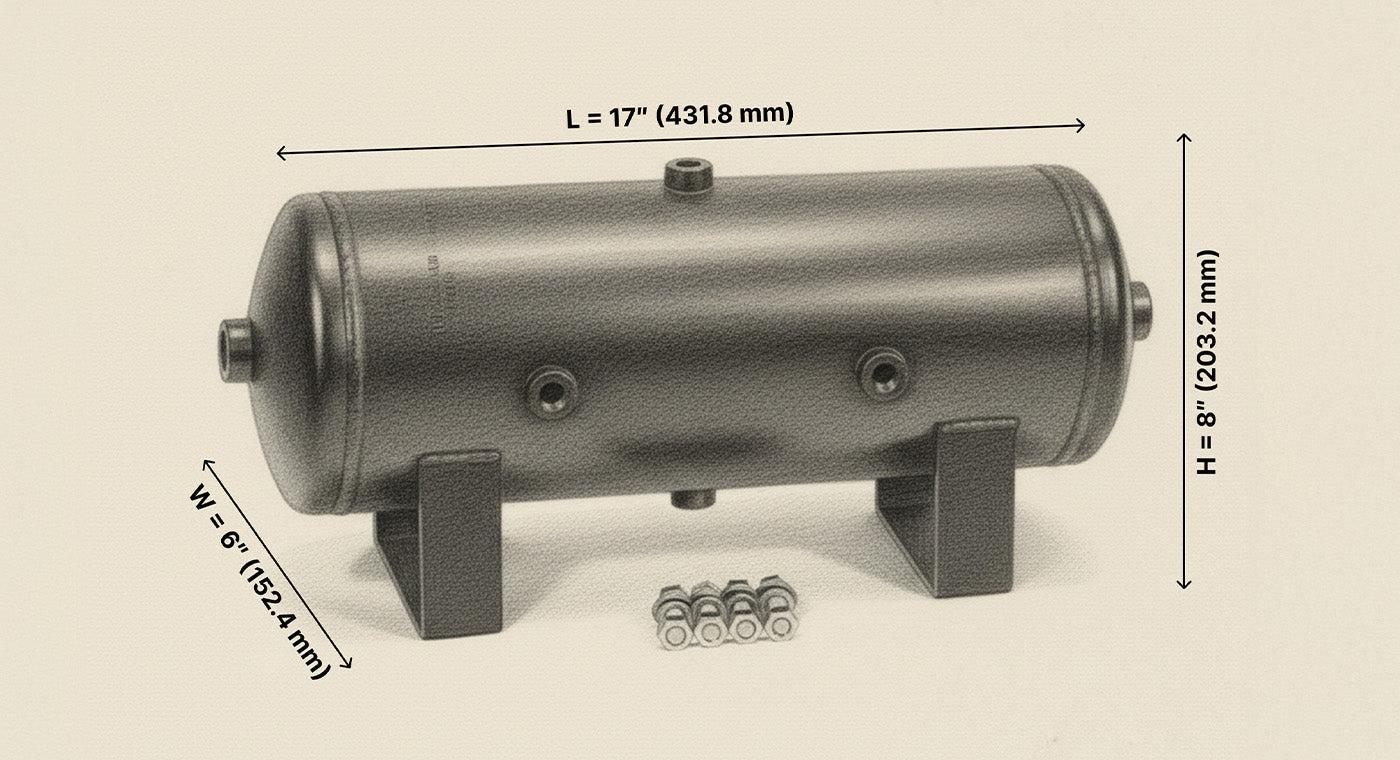 2 Gallon 6 Port Steel Air Tank - Image 6