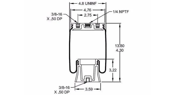 Firestone 1/4" 9000 Style Air Bag - Image 3